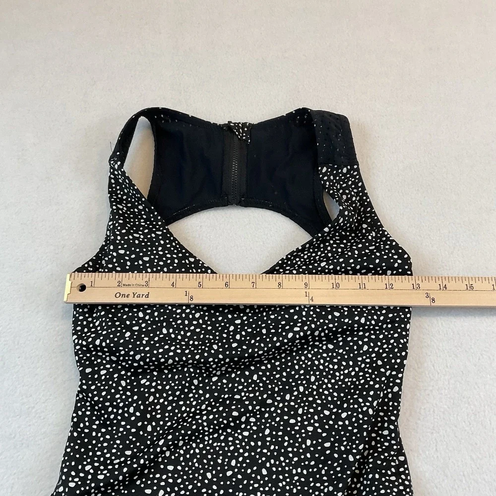 Nike Swimsuit Womens S‎ Black White Water Dots Open Back One Piece